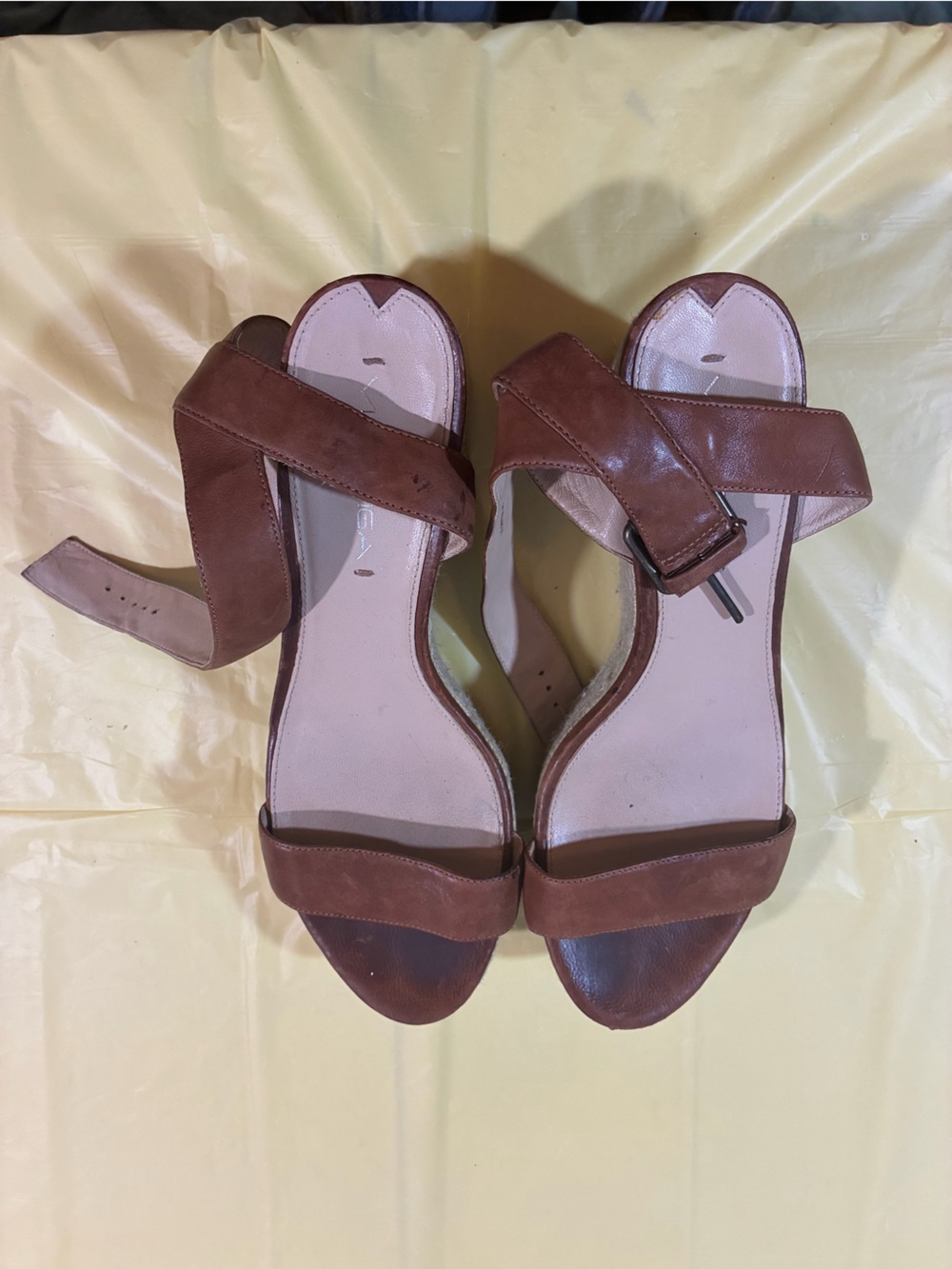 Women's Brown Suede Open-Toe Ankle Strap Heels A2